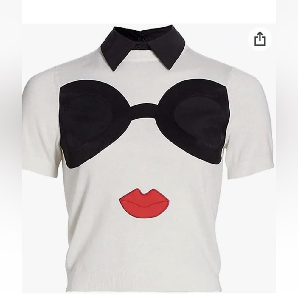 Alice and olivia collared top stace face